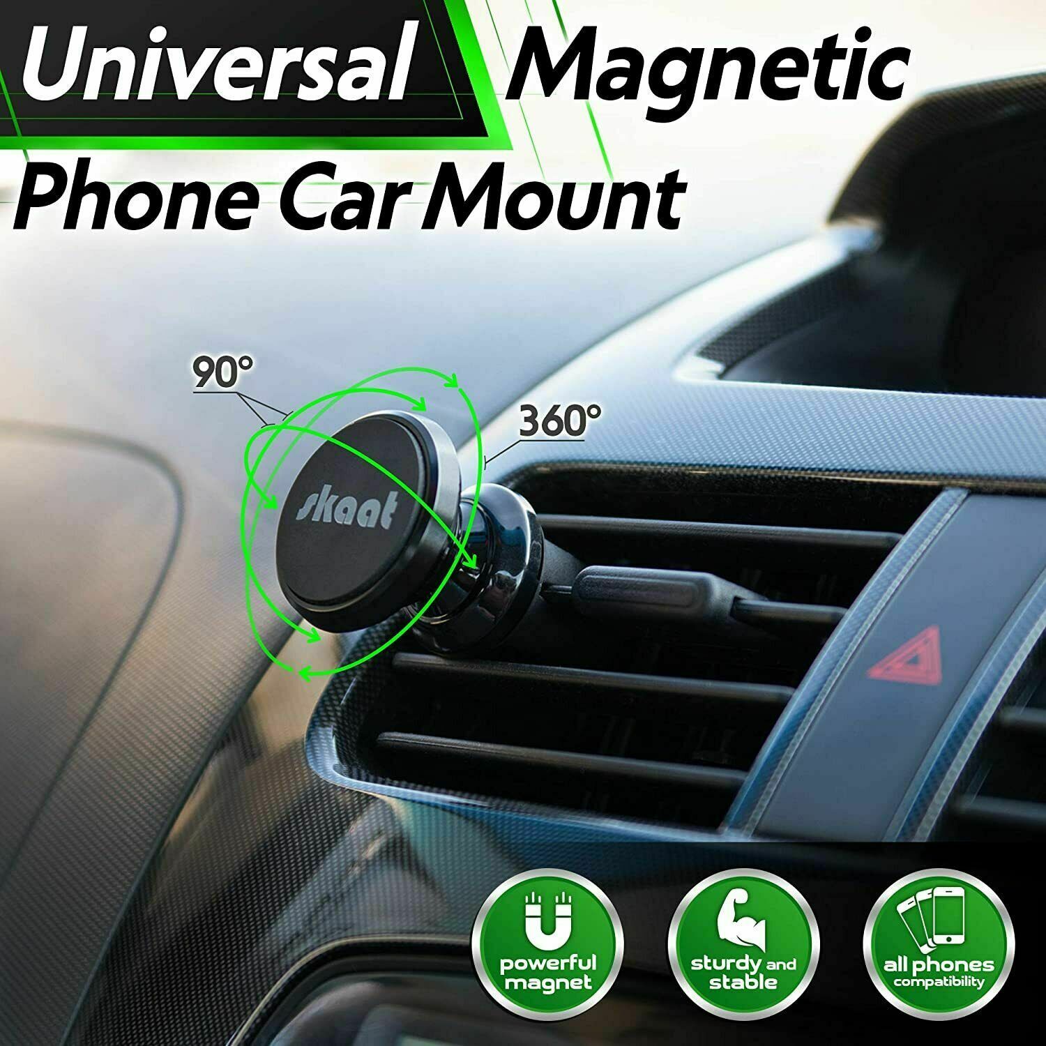 2 x 360 Magnetic Car Mount Holder Air Vent Stand Universal For Mobile Cell Phone