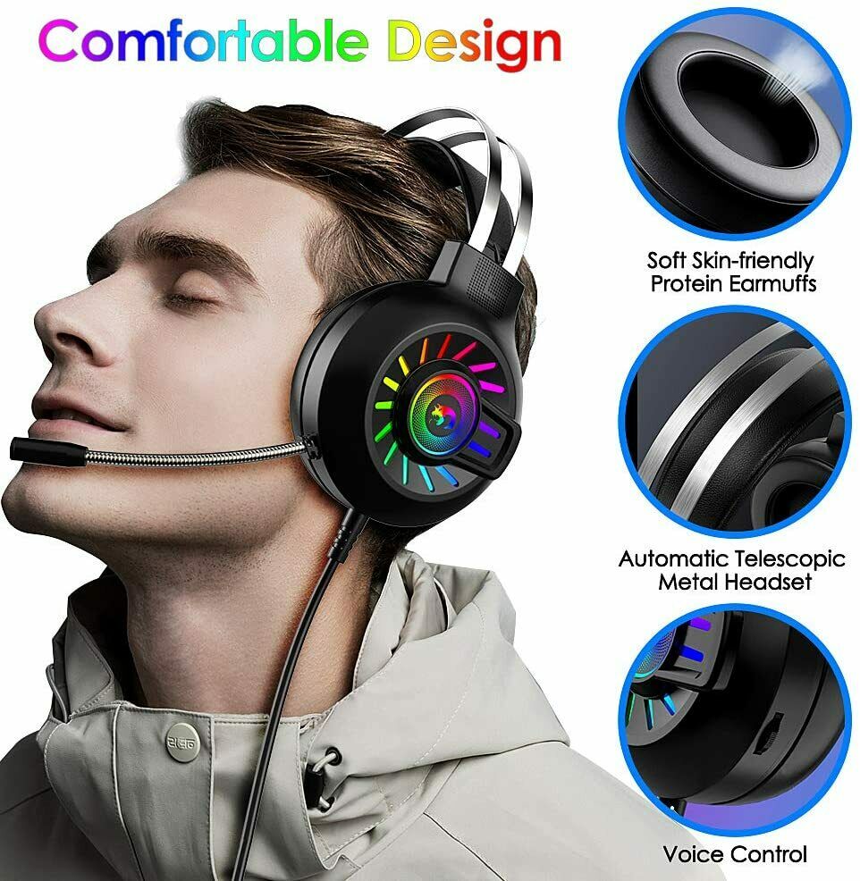 3.5mm Gaming Headset With Mic Headphone For PC Laptop Nintendo PS4 PS5