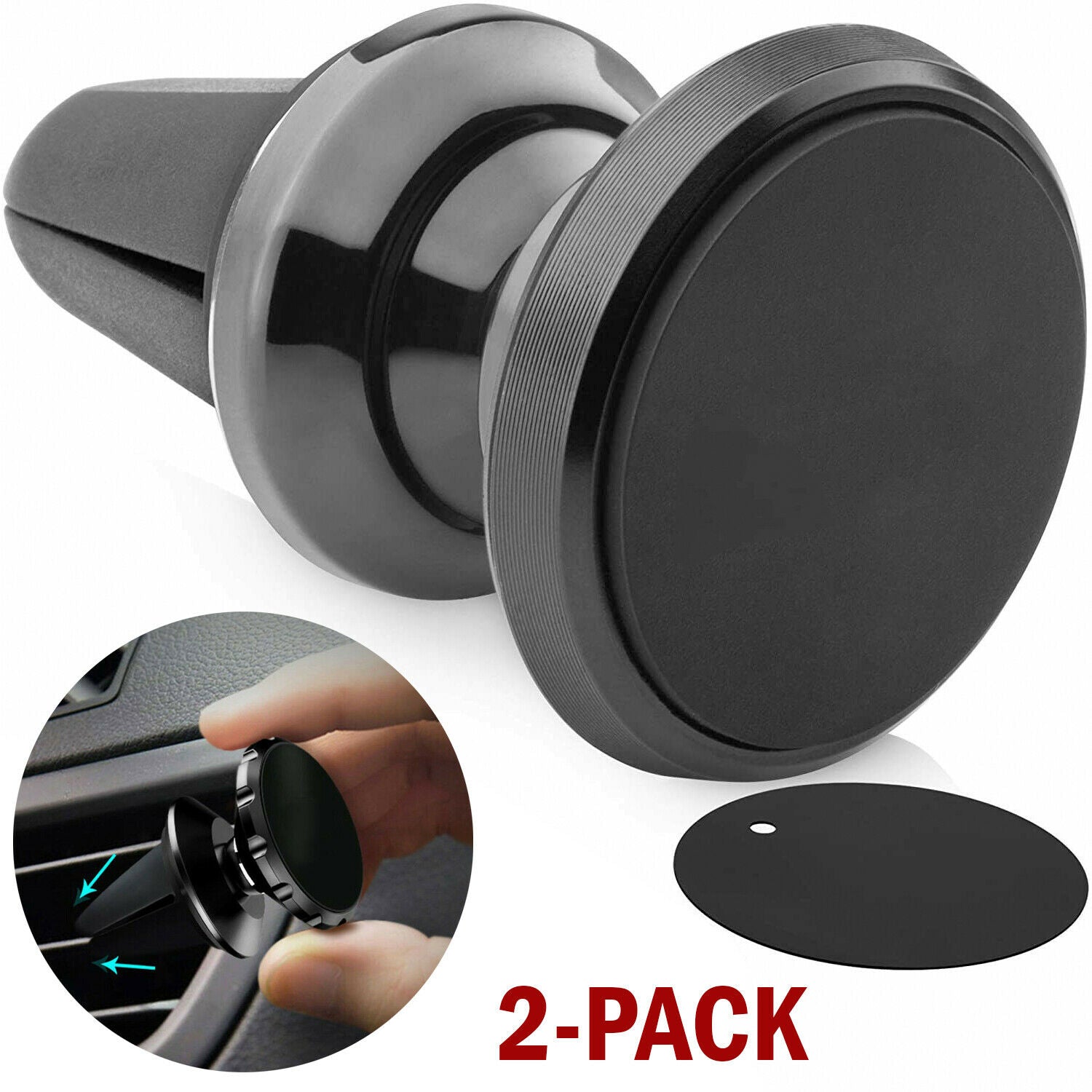 2 x 360 Magnetic Car Mount Holder Air Vent Stand Universal For Mobile Cell Phone