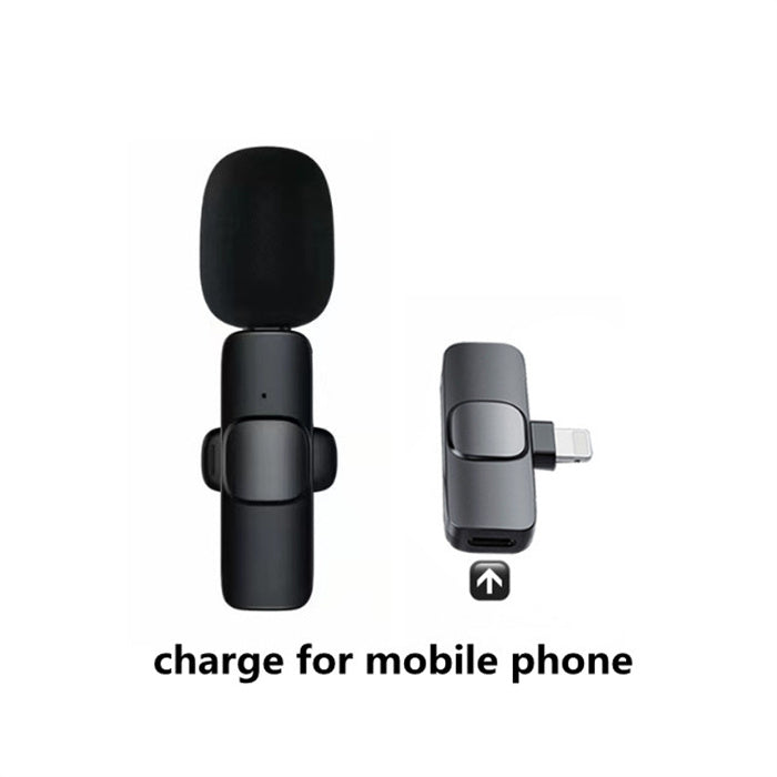 Wireless Lavalier Microphone Portable Audio Video Recording Mini Mic For iPhone Android Long Battery Life Live Broadcast Gaming