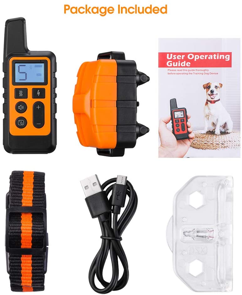 Dog Training Collar Rechargeable Remote Control Electric Pet Shock Vibration Anti Barking Collar