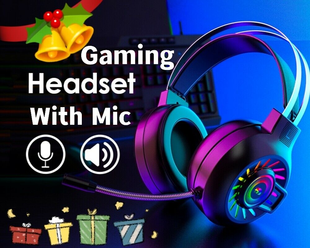 3.5mm Gaming Headset With Mic Headphone For PC Laptop Nintendo PS4 PS5