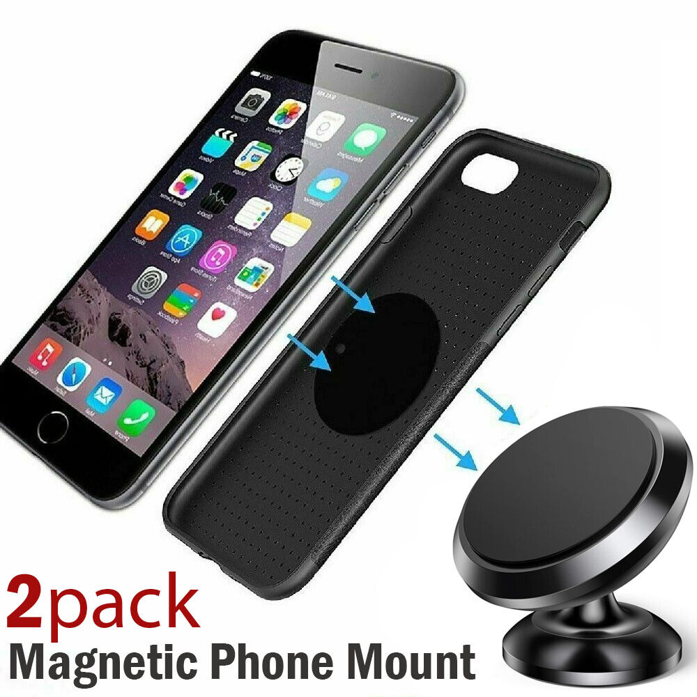 2PC Universal Magnetic Car Mount Cell Phone Holder Stand GPS