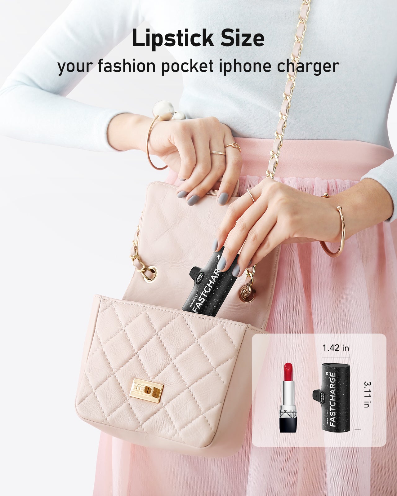 Small Portable Charger For Phone Fast Charging Power Bank Mini 5000mAh PD Battery Pack Compatible  Travel