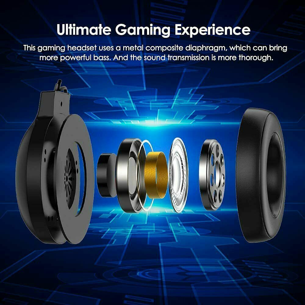 3.5mm Gaming Headset With Mic Headphone For PC Laptop Nintendo PS4 PS5