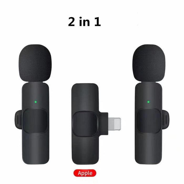 Wireless Lavalier Microphone Portable Audio Video Recording Mini Mic For iPhone Android Long Battery Life Live Broadcast Gaming